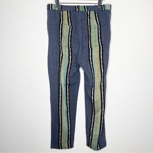 Free People Stripes Woven Button Fly Trouser Pants